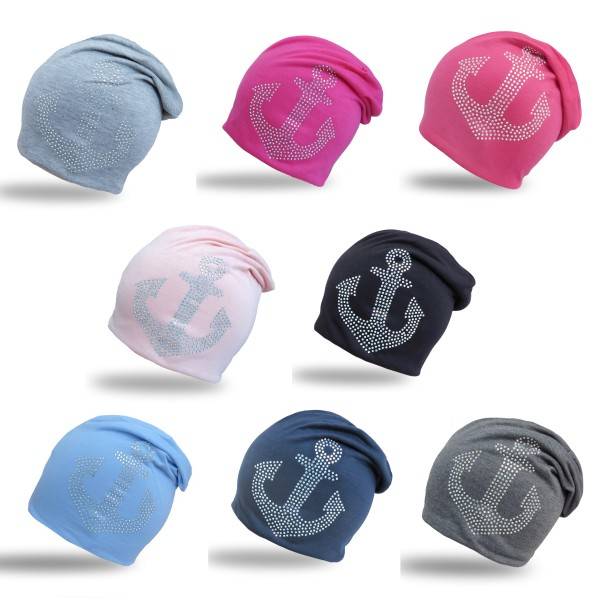 Sonia Originelli Beanie Mütze Kind "Prisma Anker" Kindermütze Strasssteine Verkauf