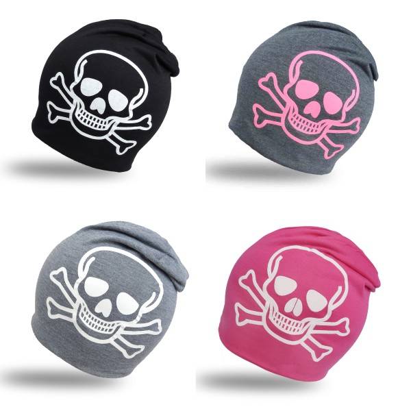Sonia Originelli Beanie Mütze Kind "Totenkopf" Pirat Kindermütze Schlussverkauf