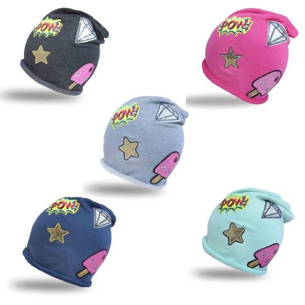 Sonia Originelli Beanie Mütze Kind Patch Aufnäher Diamant Eis trend Baumwolle Fabrikverkauf