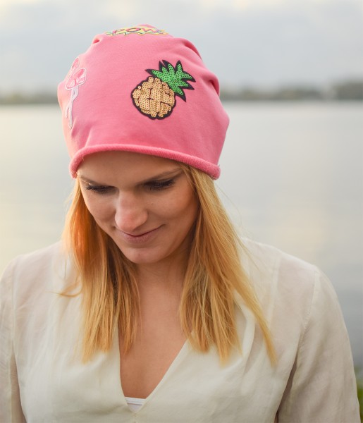 Sonia Originelli Beanie Mütze Patch Aufnäher Diamant Eis trend Baumwolle Outlet