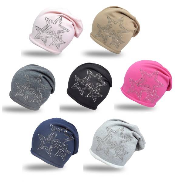 Sonia Originelli Fleece Beanie "3-Stern" Winter Nieten Premium Meist gekauft