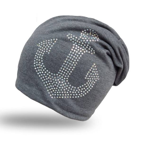 Sonia Originelli Fleece Beanie "Anker Strass" Steine Winter Jersey
