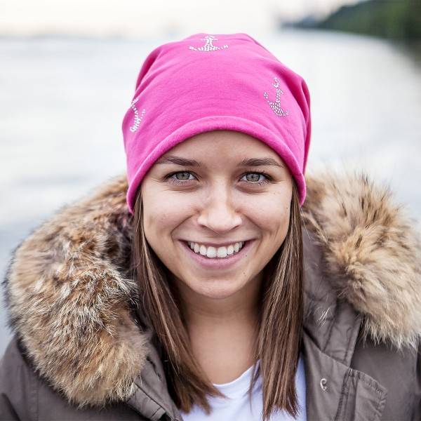 Sonia Originelli Fleece Beanie "Mini Anker Fleece" Strass Mütze Winter Premium Outlet