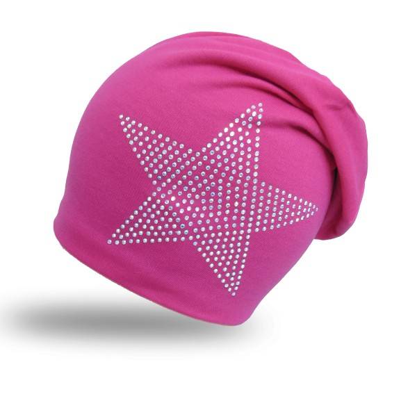 Sonia Originelli Fleece Beanie "Stern Strass" Steinchen Glitzer Übergangsmütze