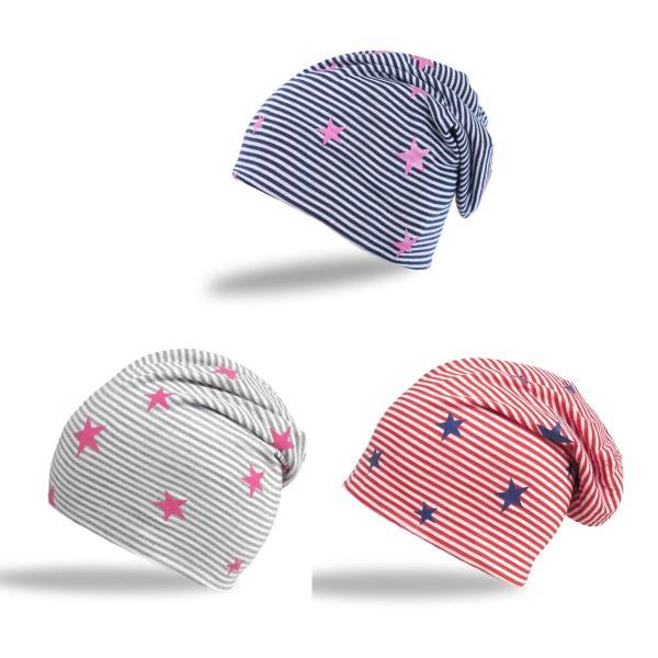 Sonia Originelli Kinder Beanie Mütze "kleine Sterne" Streifen Jersey Unisex Hotsell