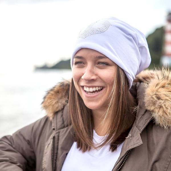 Sonia Originelli Kinder Fleece Beanie "Anker Strass" Steine Winter Maritim Online
