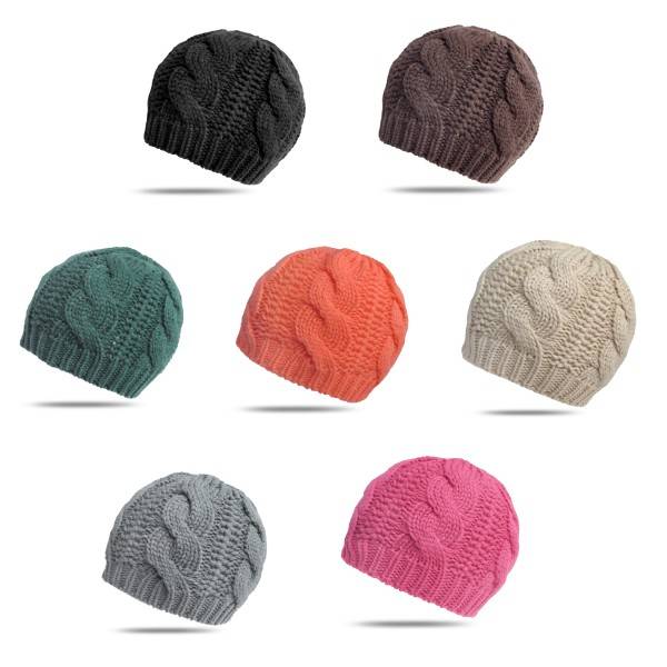 Sonia Originelli Strickmütze Wolle mit Zopfmuster klassisch Herbst Winter Auslauf
