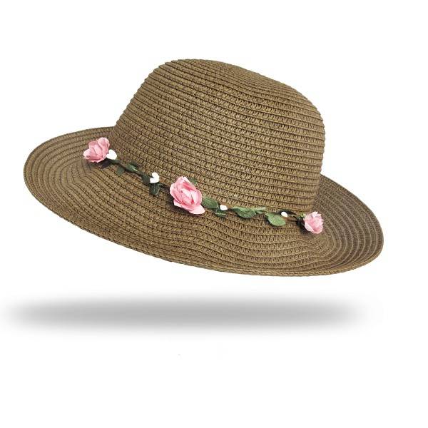 Sonia Originelli Strohhut "Blümchen" Strandhut Blumenkranz Damen Blume