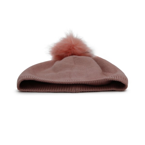 Sonia Originelli Winter Beanie Mütze mit Glitzerfasern und Kunstfell Bommel Blitzverkäufe