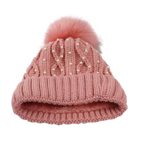 Sonia Originelli Winter Beanie Mütze Perlen Zopfmuster XL Bommel Teddyfell Online