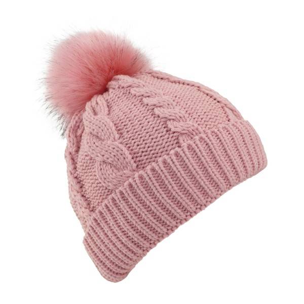 Sonia Originelli Winter Beanie Mütze Zopfmuster XL Bommel Teddyfell Outlet