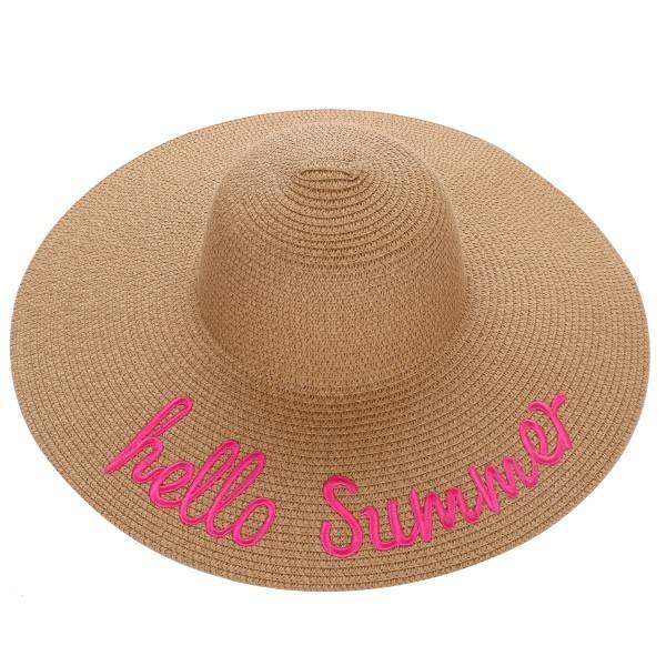 Sonia Originelli XXL Strohhut "Hello Summer" Damen Sommerhut Kopfbedeckung Strand im Angebot