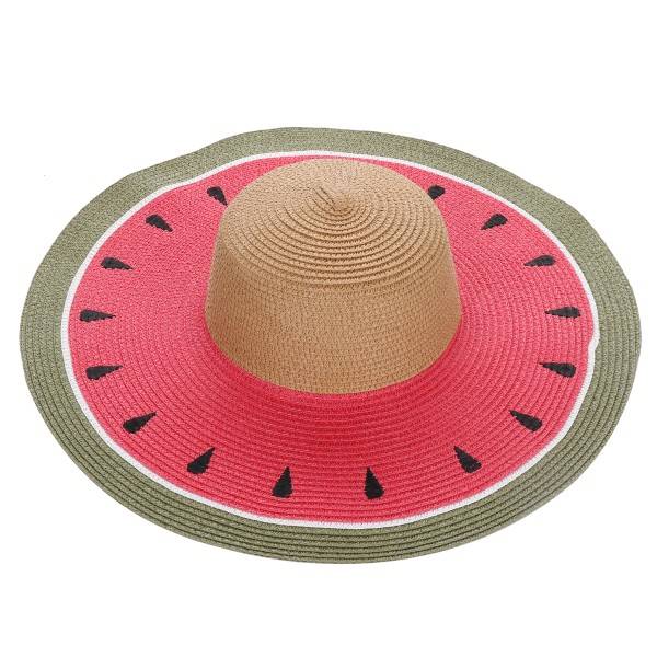 Sonia Originelli XXL Strohhut "Melone" Frucht Damen Sommerhut Strand Schlussverkauf