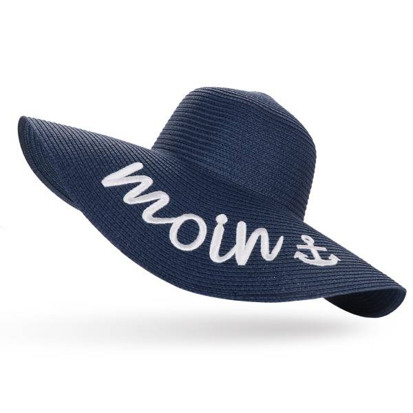 Sonia Originelli XXL Strohhut "Moin" Anker Maritim Damen Sommerhut Strand