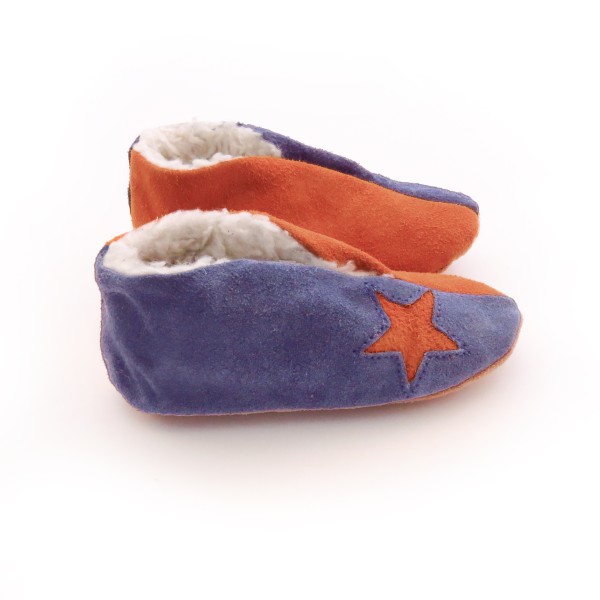 Sonia Originelli Kinder Wildlederhausschuh "Mix" Echt Leder Schluffis Stern Outlet