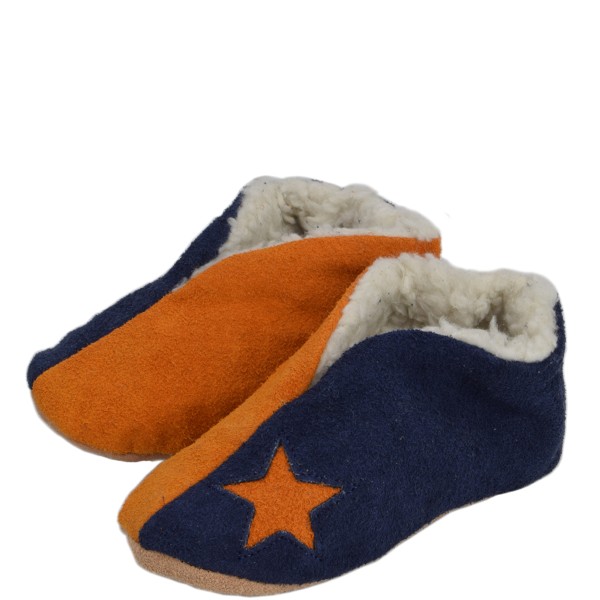 Sonia Originelli Kinder Wildlederhausschuh "Mix" Echt Leder Schluffis Stern Outlet