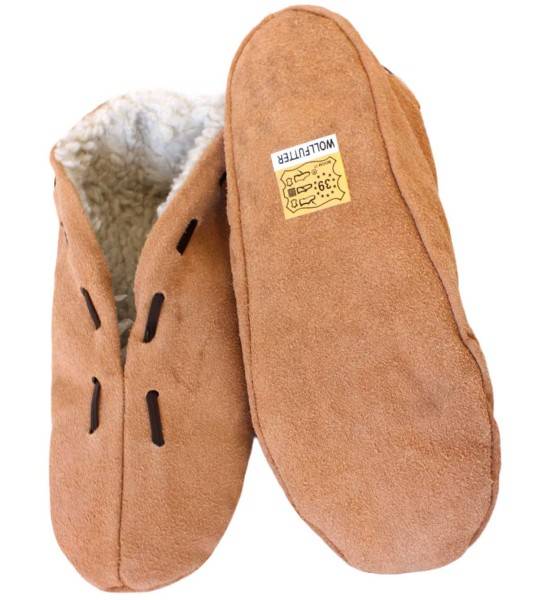 Sonia Originelli Kinder Wildlederhausschuh "Premium" Echt Leder Wollfutter Auslauf
