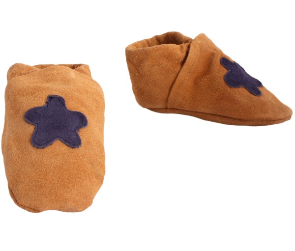 Sonia Originelli Kleinkinder Baby Wildlederhausschuh "Blume" Echt Leder im Angebot