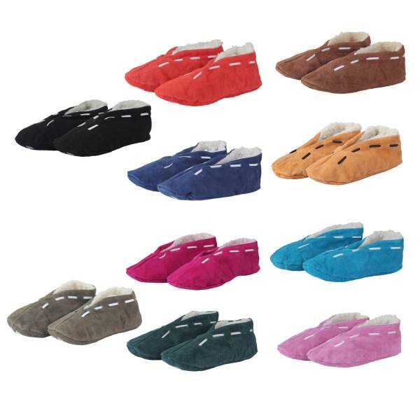 Sonia Originelli Wildlederhausschuh ABS Stopper Echt Leder Kuschelfell Riesige Rabatte