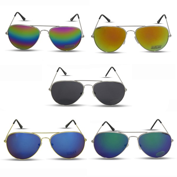 Sonia Originelli Sonnenbrille "Pilot" Partybrille Spaß Verspiegelt Brille Fasching Flash Sale