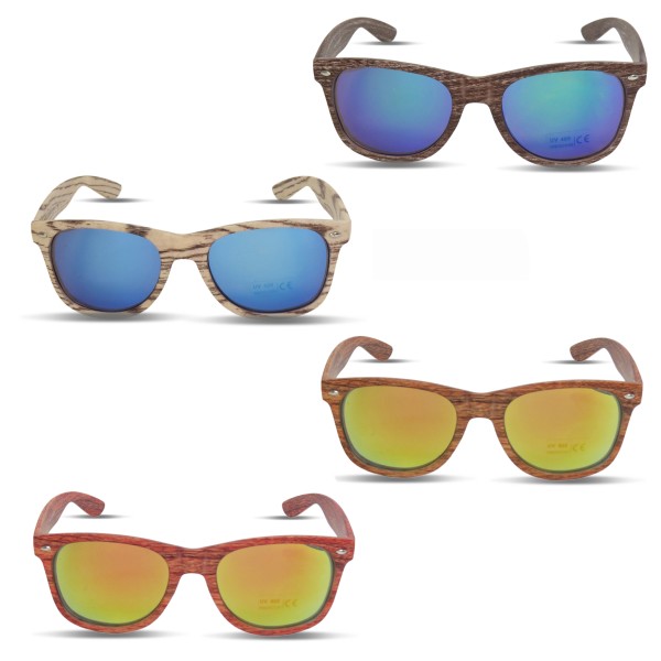 Sonia Originelli Sonnenbrille "Wooden Classic" Verspiegelt Brille Sommer Begrenztes Angebot
