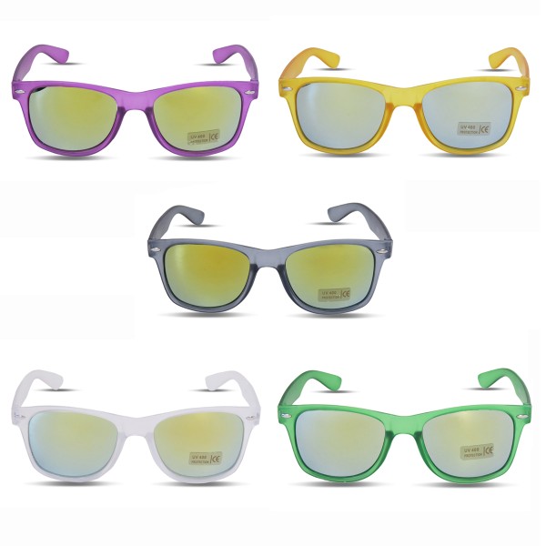 Sonia Originelli Sonnenbrille Fasching Verspiegelt Party Transparent Weihnachtsangebot