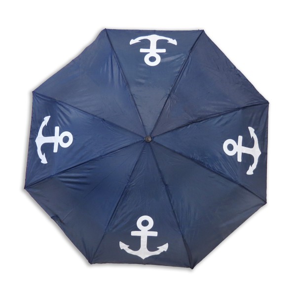 Sonia Originelli Taschenschirm Uni "Anker" Regenschirm Schutz Maritim Küste Einfarbig Clearance-Verkauf