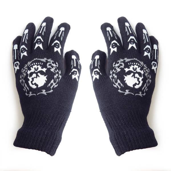Sonia Originelli Sortiment 12 Paar Strickhandschuhe Halloween Druck Totenkopf Knochen Unisex Speichern exportieren
