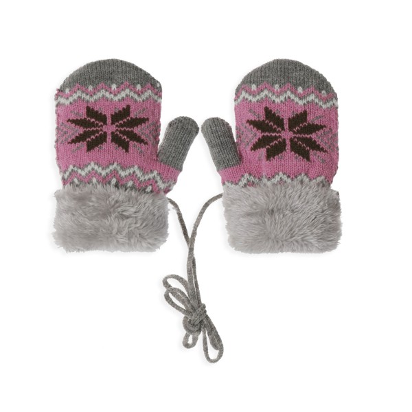 Sonia Originelli Strickfäustel Fausthandschuhe Band Kinderhandschuhe Kordel Schneeflocke 50% Rabatt für begrenzte Zeit