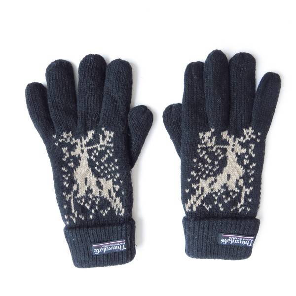 Sonia Originelli Strickhandschuhe Finger Umschlag Elch Wolle Fleece Winter Unisex Auslauf