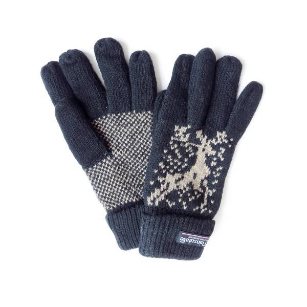 Sonia Originelli Strickhandschuhe Finger Umschlag Elch Wolle Fleece Winter Unisex Auslauf