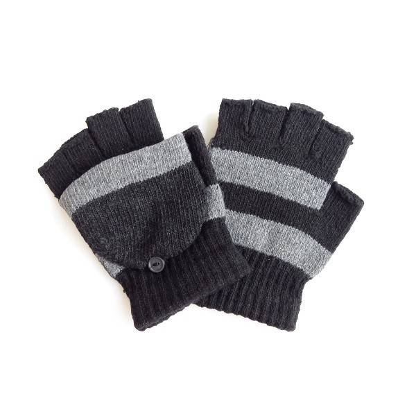 Sonia Originelli Strickhandschuhe Halbfinger Faustumschlag unisex gestreift Schlussverkauf