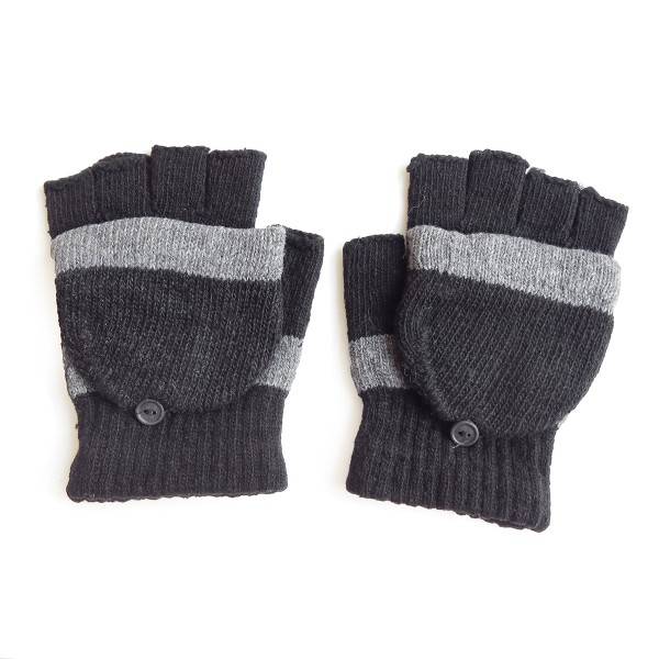 Sonia Originelli Strickhandschuhe Halbfinger Faustumschlag unisex gestreift Schlussverkauf