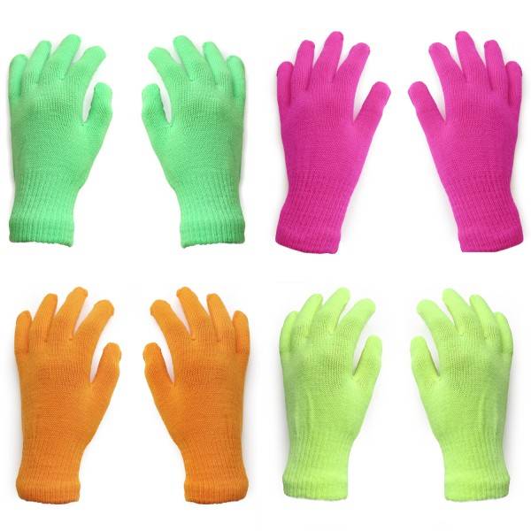 Sonia Originelli Strickhandschuhe Neon bunt knallig ungefüttert dehnbar unisex Blitzverkäufe