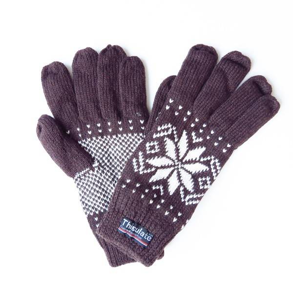 Sonia Originelli Strickhandschuhe Schnee Winter Finger Fleece Schneeflocke Unisex Kostenloser Versand