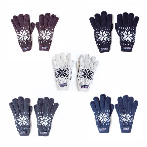 Sonia Originelli Strickhandschuhe Schnee Winter Finger Fleece Schneeflocke Unisex Kostenloser Versand