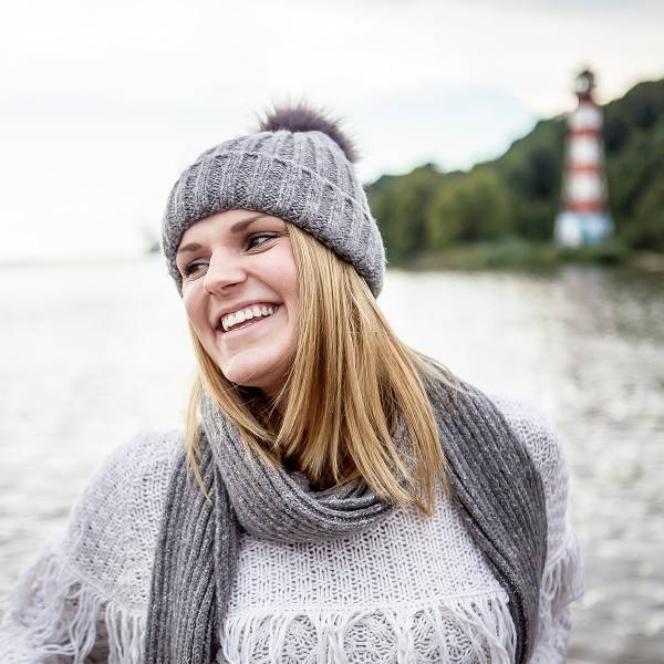 Sonia Originelli Schal Kunstfell Bommel Wolle Polyacryl Meliert Winter Osterangebot