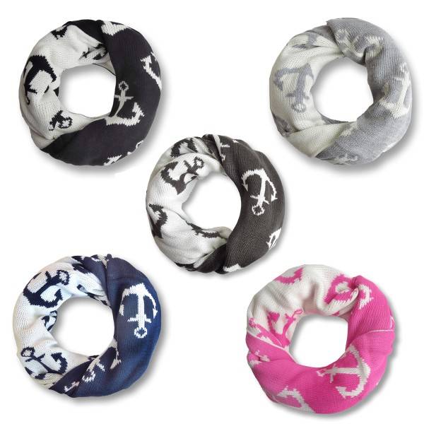 Sonia Originelli Winterschal Loop Schlauch Anker maritim Strickschal Rundschal wendbar Tägliche Deals
