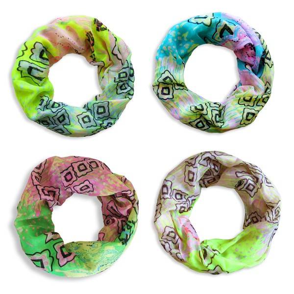 Sonia Originelli Schal Loop "Raute" neon Rundschal Sommer Zeitbegrenzte Promotion