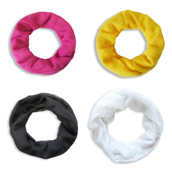 Sonia Originelli Schal Loop "Uni" weiss Rundschal Sommer Nur für heute