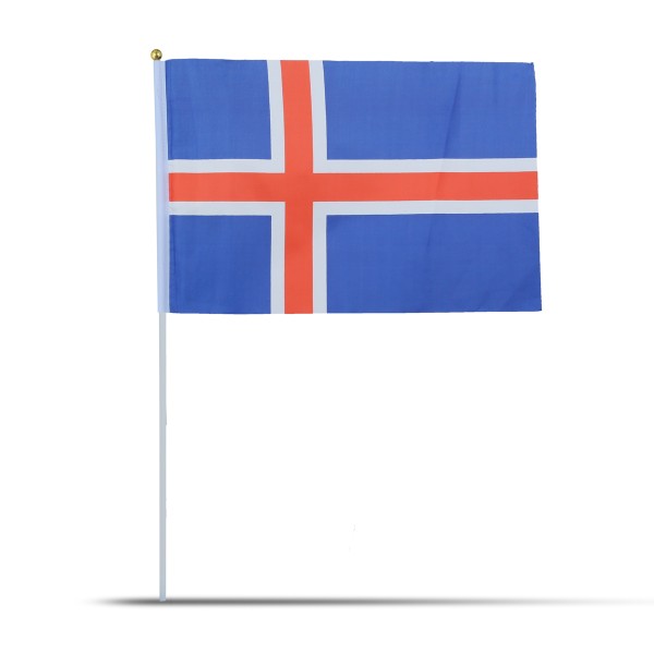 Sonia Originelli 10er Set Fahne Flagge Winkfahne "Island" Iceland Handfahne EM WM Sonderangebot