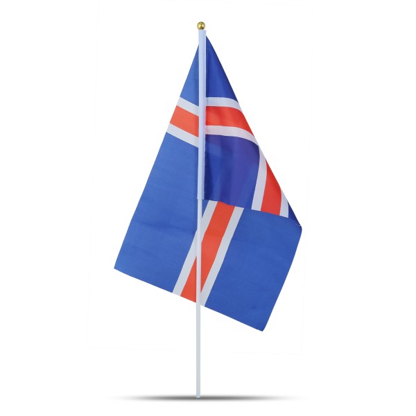Sonia Originelli 10er Set Fahne Flagge Winkfahne "Island" Iceland Handfahne EM WM Sonderangebot