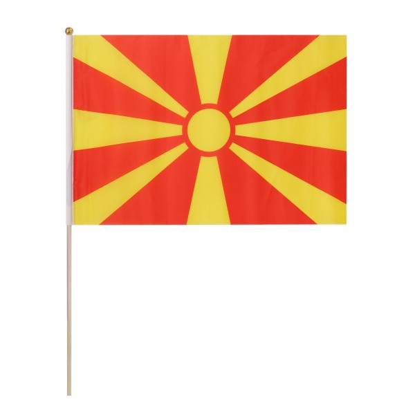 Sonia Originelli 10er Set Fahne Flagge Winkfahne "Nordmazedonien" North Macedonia Handfahne EM WM Osterangebot