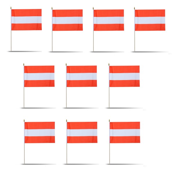 Sonia Originelli 10er Set Fahne Flagge Winkfahne "Österreich" Austria Handfahne EM WM Vatertagsangebot