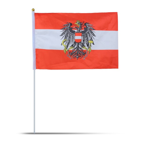 Sonia Originelli 10er Set Fahne Flagge Winkfahne "Österreich" Wappen Austria Handfahne EM WM Valentinstagsangebot