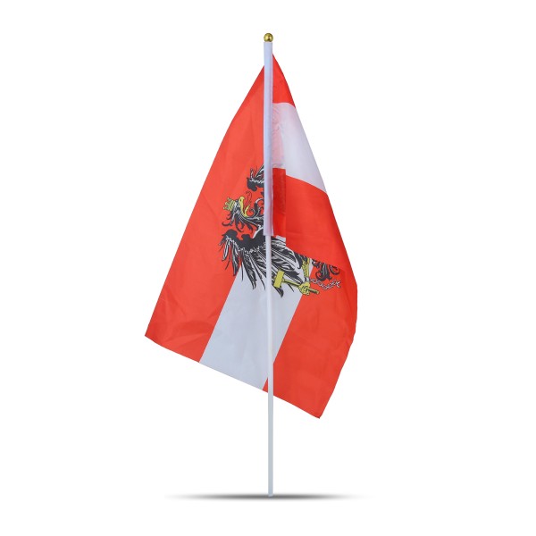 Sonia Originelli 10er Set Fahne Flagge Winkfahne "Österreich" Wappen Austria Handfahne EM WM Valentinstagsangebot