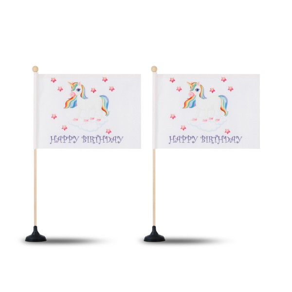 Sonia Originelli 2 er Set Tischfähnchen "Einhorn" Happy Birthday Unicorn Bestseller