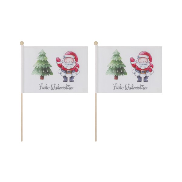 Sonia Originelli 2 er Set Tischfähnchen "Frohe Weihnachten" Christmas Weihnachtsmann Tischdeko Räumungsverkauf