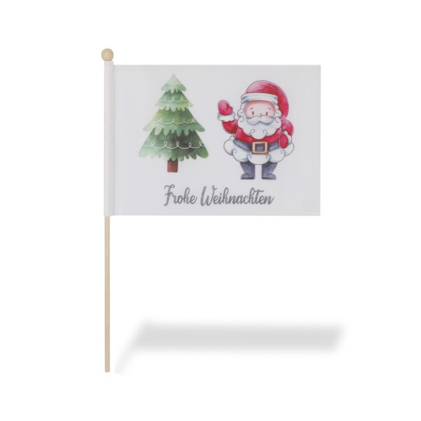 Sonia Originelli 2 er Set Tischfähnchen "Frohe Weihnachten" Christmas Weihnachtsmann Tischdeko Räumungsverkauf