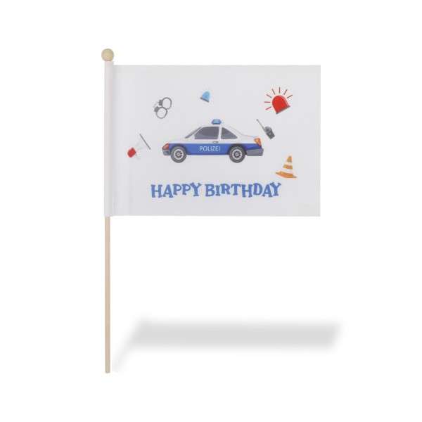 Sonia Originelli 2 er Set Tischfähnchen "Polizei" Happy Birthday Kindergeburtstag Tischdeko Wochenangebot